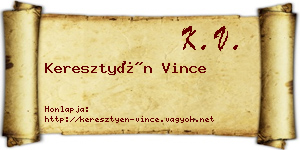 Keresztyén Vince névjegykártya